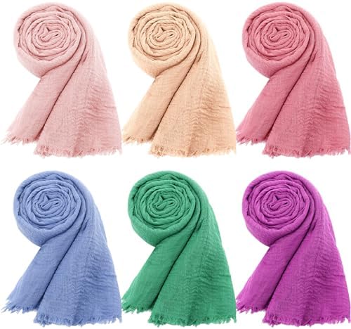 6 Pcs Women Scarf Shawl Hijab Scarves Bright Colors