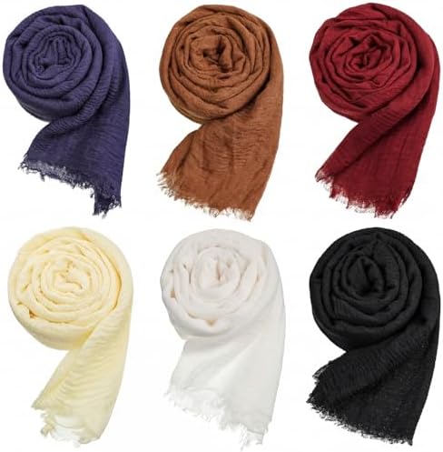 6 Pcs Women Scarf Shawl Hijab Scarves Everyday Tones