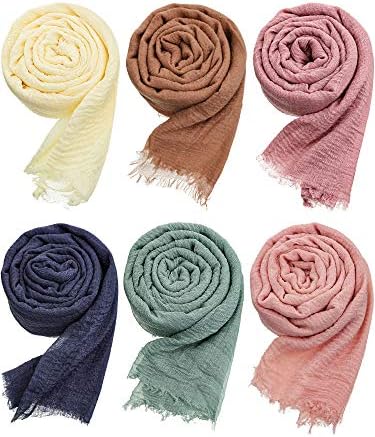 6 Pcs Women Scarf Shawl Hijab Scarves Stylish Colors