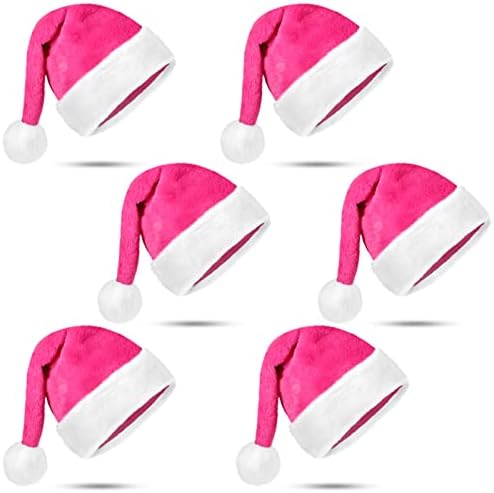 6 Piece Christmas Hat Xmas Santa Claus Hats Plush Santa Hats Adult for