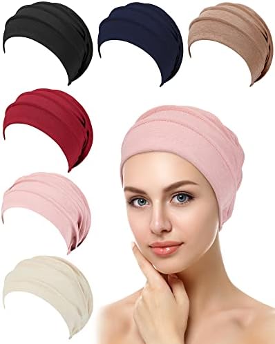 6 Pieces Chemo Headwear Caps for Women Multicolor Classic