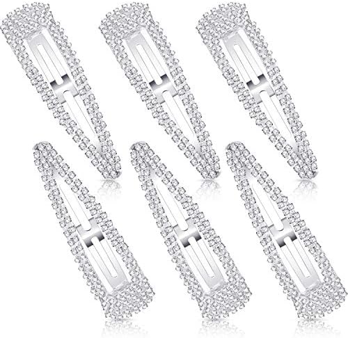6 Pieces Large Rhinestone Hair Clips for Women