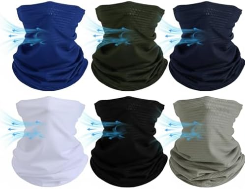 6 Pieces Neck Gaiter for Men Face Bandana Mask Classic Colors