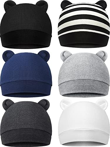 6 Pieces Newborn Baby Hat for Baby Boys Girls Classic Neutrals