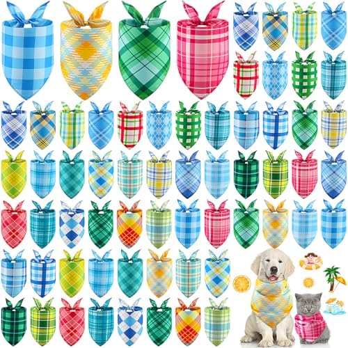 60 Pcs Dog Bandanas Bulk Summer