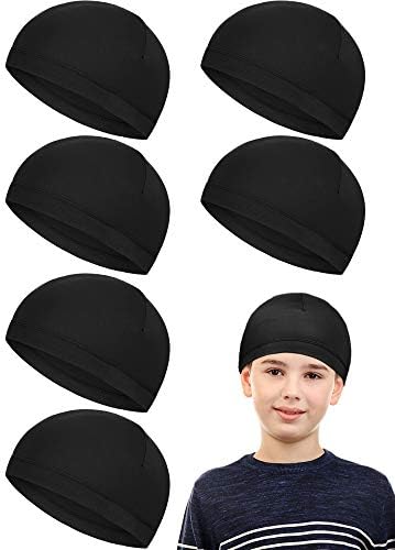 6pcs Kid Skull Cap Helmet Liner Teen Black XL (Over 15 Years Old)