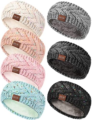 7 Pcs Women Winter Headbands Ear Warmer Women Knit Cable Headbands