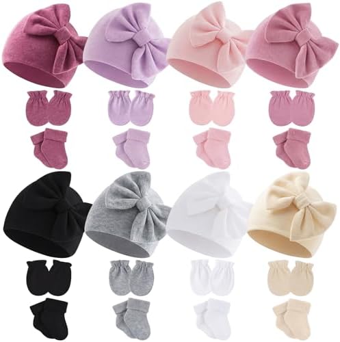 8 Pack Preemie Hats Mittens Socks