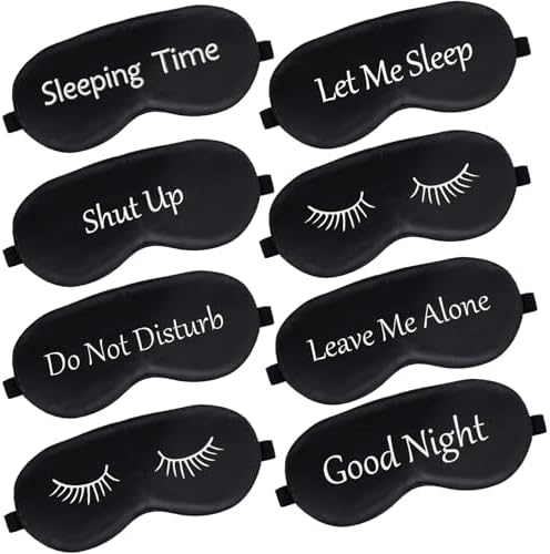 8 Pack Silk Funny Sleep Masks for Women Sleep
