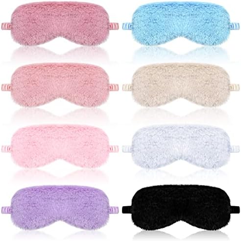 8 Pcs Plush Sleep Eye Masks for Women