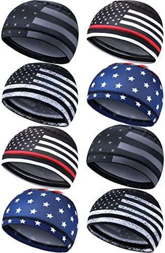 8 Pcs Skull Cap Sweat Wicking Helmet Liner Beanie