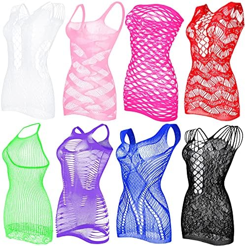 8 Pieces Fishnet Dress for Women Lingerie for Women Fishnet Dress Women