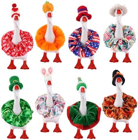 8 Set 7 Inch Mini Holiday Desk Goose Outfits All Seasons