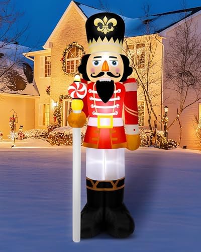 8FT Christmas Inflatable Outdoor Decoration Nutcracker Soldier Blow Up
