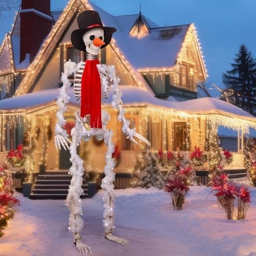 9 Pcs 12ft Christmas Skeleton Snowman Costume