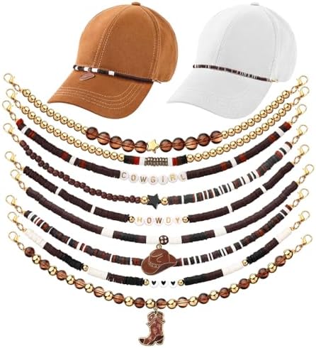 9 Pcs Trucker Hat Chains Trucker Hat Charms Women Man Cowboy Brown
