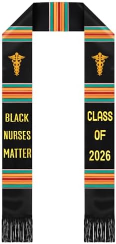 Black Nurses Matter Graduation Stole Kente Stole Black Authentic African
