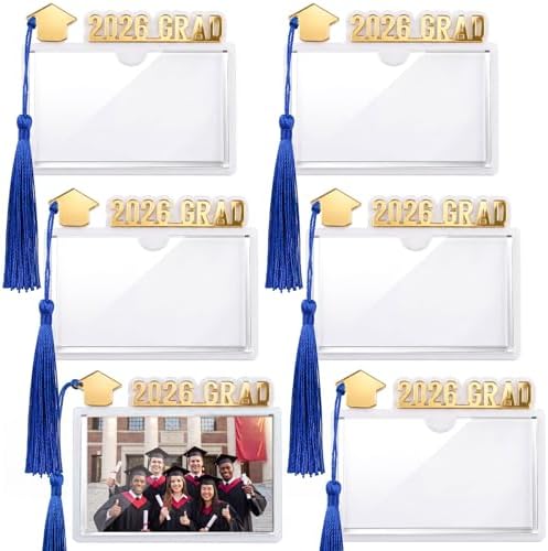 Blue 6 Pcs 2026 Graduation Party Favor Magnetic Mini Diplomas Holder
