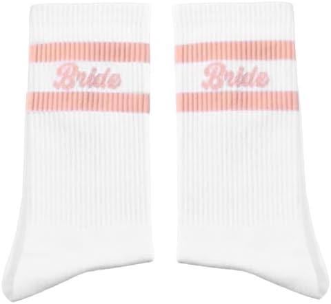 Bride Socks Cotton Crew Stripe Bachelorette Socks