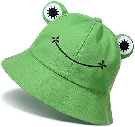Cute Frog Bucket Hats Fisherman Cap Summer Beach Sun Protection Cap for