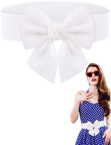 Elastic Bow Belt for Women Wide Waist Stretchy Bowknot