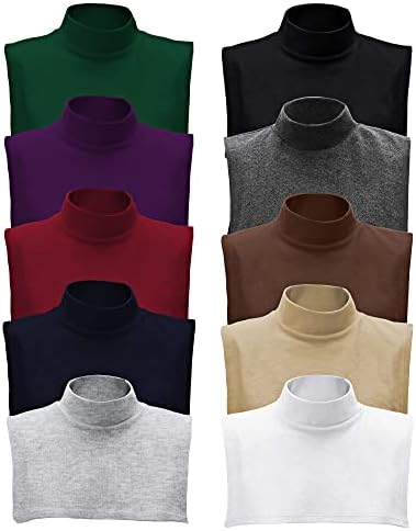 Fake Turtleneck Dickey Detachable Collars Set Simple Colors 10 Pieces