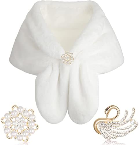 Faux Fur Shawl Wrap Women Bridal