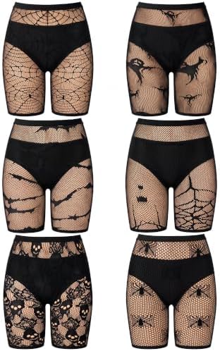 Fishnet Shorts Women Mesh Biker Shorts S Gothic 6 Pcs