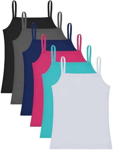 Girls Tank Tops Cami 11-12Y Bright Colors 6 Pack