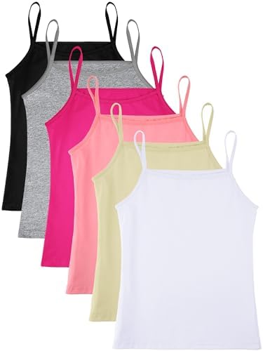 Girls Tank Tops Cami 9-10Y Sweet Colors 6 Pack