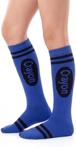 Halloween Crayon Socks Crayon Knee High Socks 7-10years Dark Blue