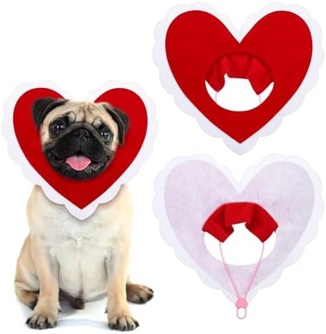 Halloween Pet Hat Heart Shaped Red Adjustable Cats Dogs
