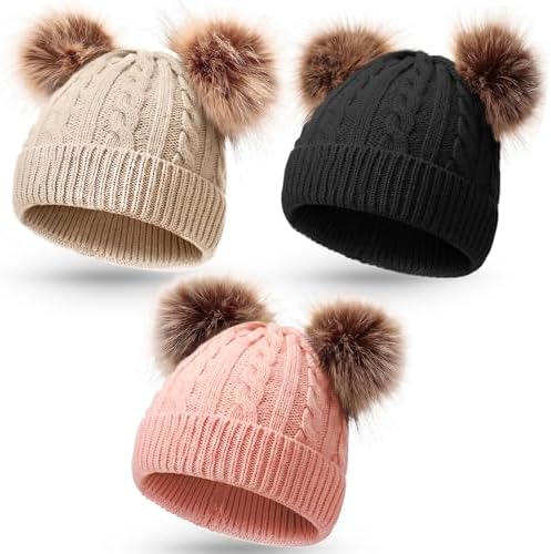 Kids Toddler Winter Pompom Hat 3Color