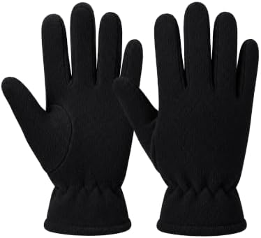 Kids Winter Fleece Gloves Youth Mitten 1 Pair Black 4-7Y