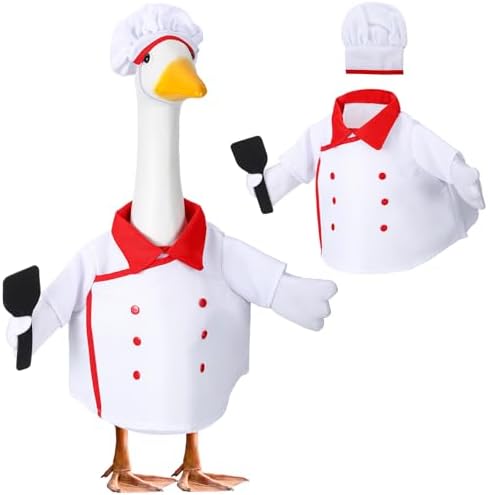 Porch Goose Outfit 23 Inch Chef Goose Costume with Hat Scarf