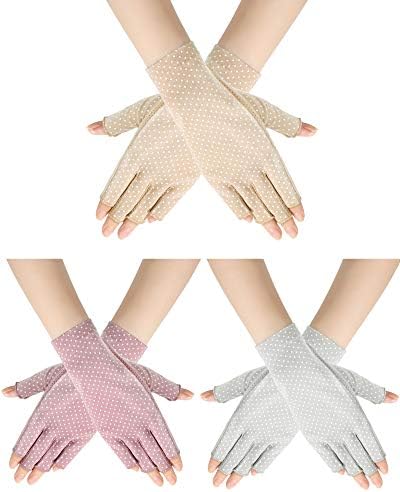Sunblock Fingerless Gloves Non-slip UV Protection Driving Gloves Summer