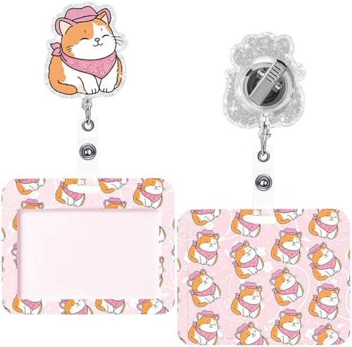 Western Cowboy Cat Gifts Set Includes Horizontal ID Badge Holder and