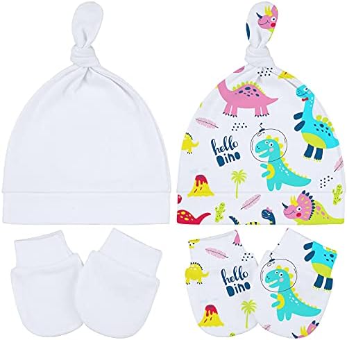 White Blank Sublimation Newborn Baby Hat and Mittens Set