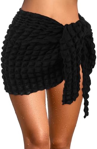 Women Sarong Coverup Waffle Short Bathing Suit Wrap Swimsuit Bikini