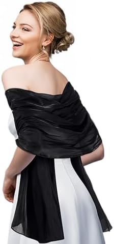 Women Scarf Shawl and Wrap for Evening Dress Halloween Black